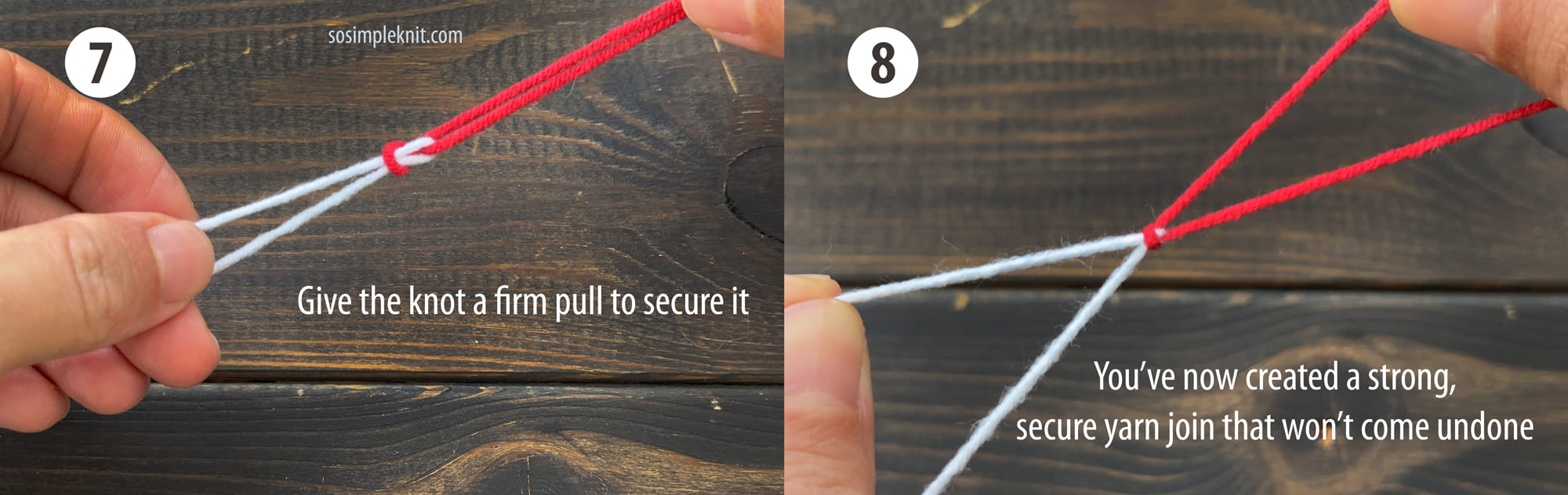 how to join yarn in knitting step 7-8